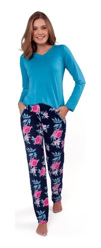 Pijama Feminino Longo Inverno Lindo Em Promoção 215116