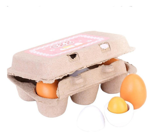 6 Piezas De Huevos De Pascua De Madera Niños Simulan Que