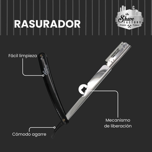 Porta Navajas De Afeitar. Profesional. Barbería + 5 Navajas