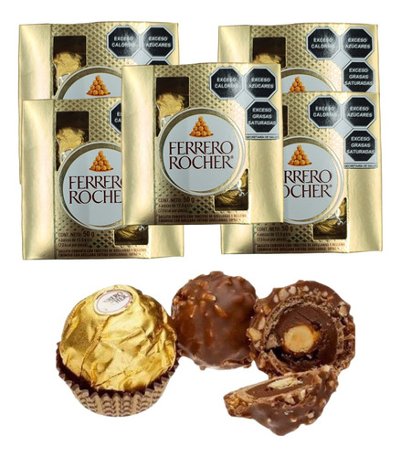 Chocolate Ferrero Rocher 3caja 4p C/u 12p Galleta Avellana E