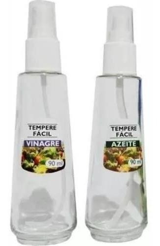 Galheteiro Vidro 2 Peças Spray Vinagre Azeite Tempere Fácil