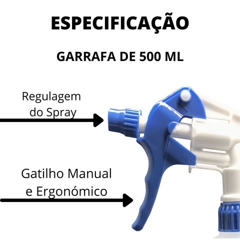 2 Borrifadores Spray 500ml P/ Álcool E Limpeza Profissional