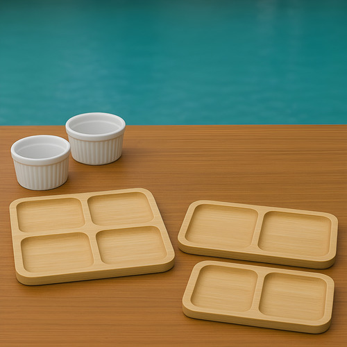 Petisqueira Tabua Ramekin Bambu Frios Churrasco Petisco Kit