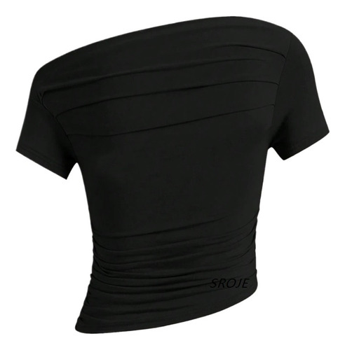 Camiseta Mujer Hombros Descubiertos Top Corto