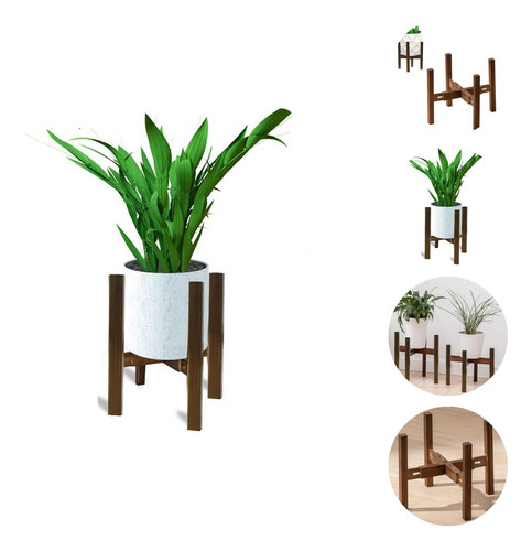 Soporte Ajustable Para Plantas De Interior De Bambú De Media