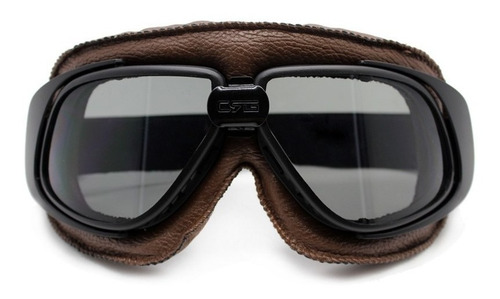 Óculos Aviador Moto Vintage Capacete Marrom Café Racer
