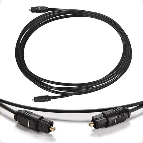 Kit Com 2 Cabo Fibra Óptico Digital Toslink Com 1,5 Metros