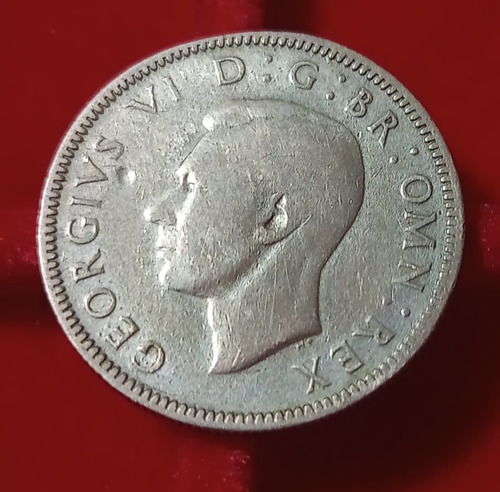 Moneda De 1 Shilling De Plata Gran Bretaña 1946 K.88 Vf.