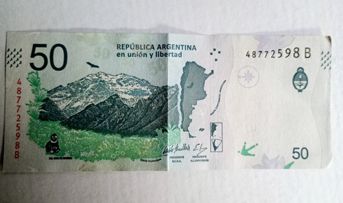 Billete 50 Pesos Argentinos 3* Diseño Serie B 2018 S/c (Usado)