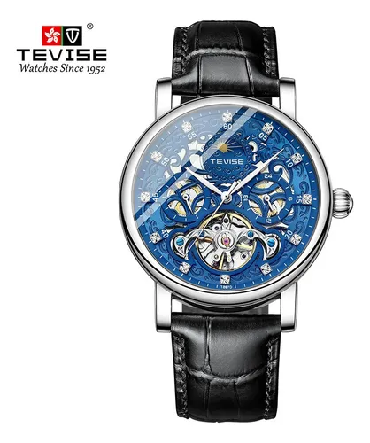 Reloj Tevise T867d, Correa Automática Moon Phase Leather C
