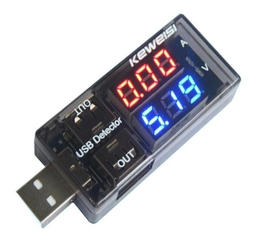 Tester Usb Keweisi Kws-10va Voltimetro Amperimetro 0-3amp
