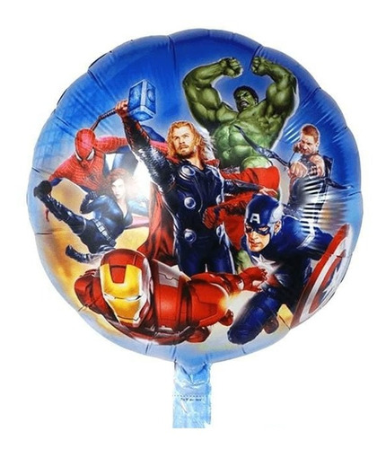 Globos Redondos Super Heroes Metalizados 45cm X5 Unidades