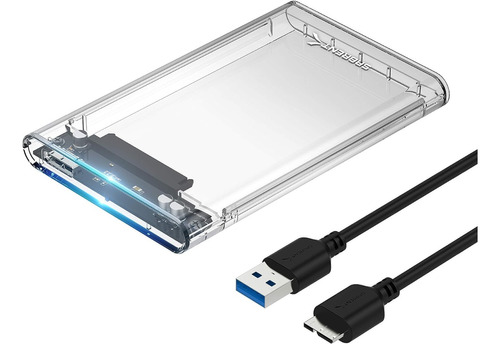 Enclosure Caja Sata Usb 3.0 Ssdhdd 2.5 Portátil Transparente