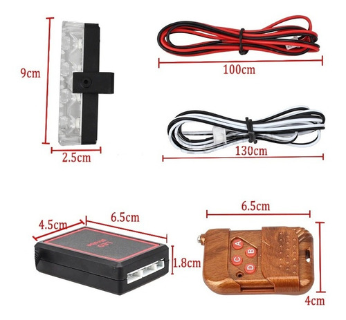 Imagen 3 de 6 de Combo Luces Federales Led Strober + Sirena Policia 6 Sonidos