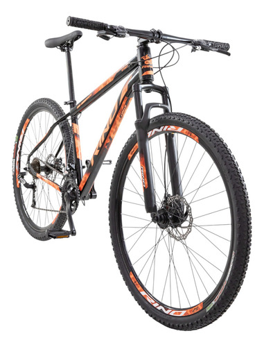Bicicleta Aro 29 Alumínio 24v Rino Start Mtb Disco Suspensão Cor Preto/laranja Tamanho Do Quadro 19