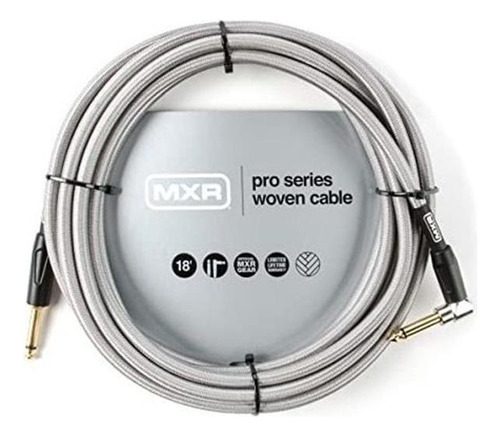 Mxr Cable - Dciw18r 18ft Wooven Silver Instrument Cable Rig.