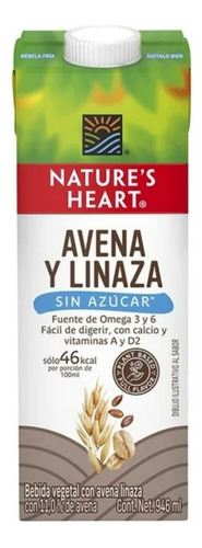 2 Pzas Bebida Vegetal Nature's Heart Con Avena Linaza 946 Ml