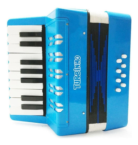 Acordeon Infantil 8 Baixos Turbo 104.lb 17 Teclas Azul Claro