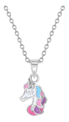 Collar Colgante De Unicornio De Plata De Ley 925 De 16 ...