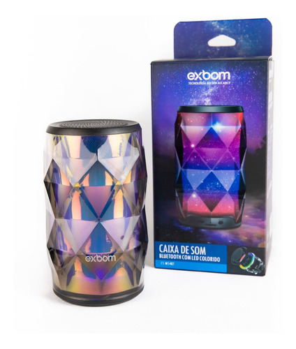 Imagem 5 de 8 de Caixa De Som Bluetooth Cs-m54bt Exbom Galaxia Branca C/ Led