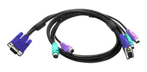 Cable Kvm Estandar 1,5mt Vga 15pin Y Ps/2 Macho A Macho