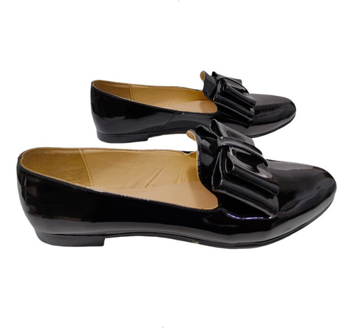 Flat Mocasín Puntal Con Moño Suave Casual Y Escolar