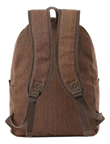 Mochila Bolsa Em Lona Resistente Reforçada Premium Cor Marrom-escuro