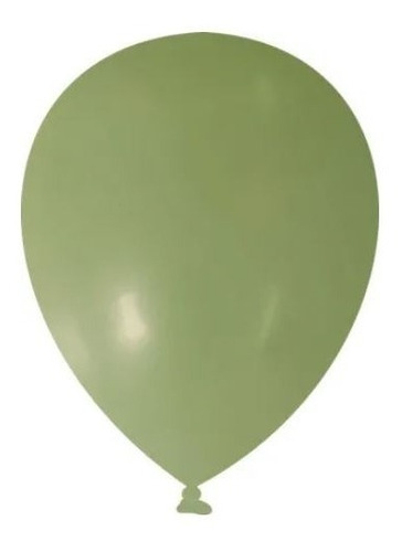 Bexiga Balão Redondo Liso Verde Eucalipto N16 - 10 Unidades