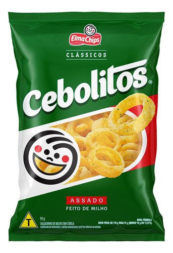 Salgadinho de Milho Com Cebola Cebolitos 91g Elma Chips