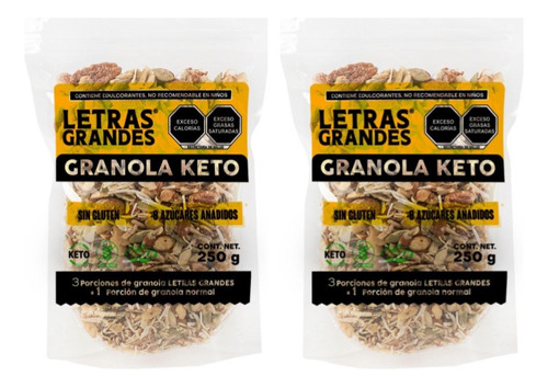 2 Piezas Granola Keto Letras Grandes