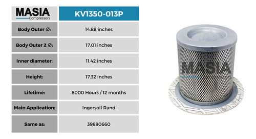 Filtro Separador Ingersoll Rand 39890660