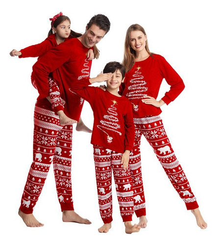 Pijama De Navidad Playera + Pantalon Para Familia