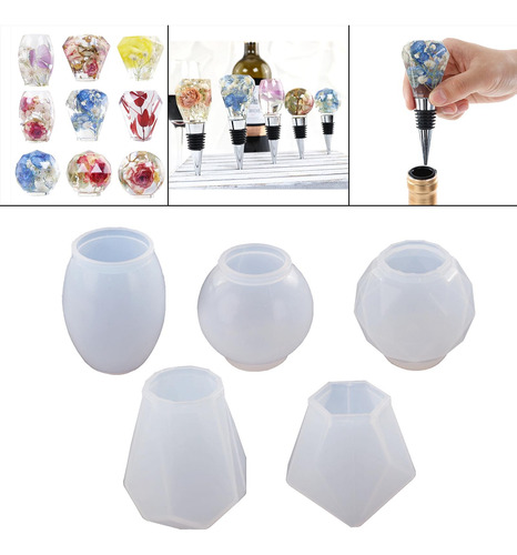 2 X 5 Uds Tapón De Botella De Vino Molde De Silicona Molde
