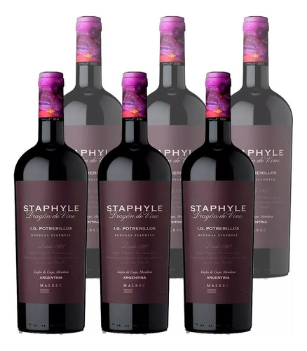 Vino Staphyle Potrerillos Malbec Dragon Vino 750ml Caja X6