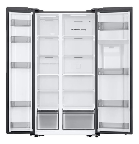 Geladeira Samsung Rs57 560l 127v + Aspirador Robô Wi-fi Cor Inox look