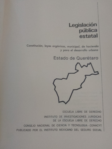 Legislación Publica Estatal Edo De Querétaro Imss 1993 (Usado)