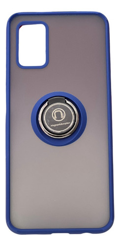 Funda Para Samsung M33 Uso Rudo Con Anillo Matte Ring Case Azul M33