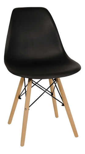 Silla Comedor Plástico Patas De Madera Diseño Eames Dsw Ct