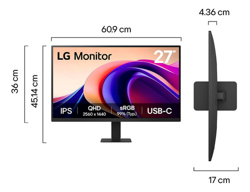 Lg Monitor 27u631a-b Qhd Ips (2560x1440) 27 Ref Rate 100hz Negro