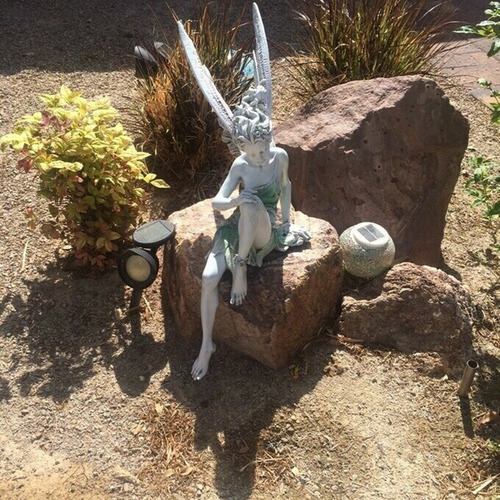 Imagen 2 de 4 de 2 Figuritas De Jardín De Hadas De Resina A