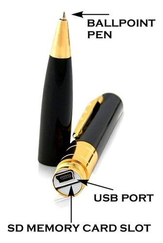 Bolígrafo Espía Usb Camuflado Cámara Seguridad Sd