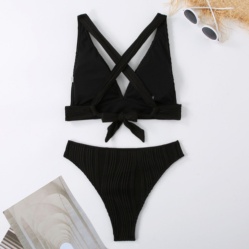 Bikini Acolchado Push-up Con Cuello En V Y Cuello Colgante D