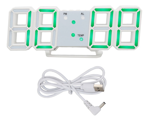 Reloj Digital De Pared 3d Con Alarma, Pantalla De Temperatur
