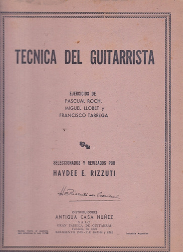 Técnica Del Guitarrista. Ejercicios - Haydée E. Rizzuti