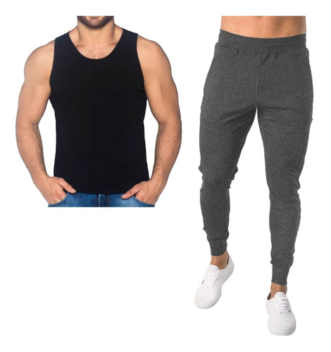 Conjunto Sudadera Jogger Slim Camiseta 100% Algodón Peinado