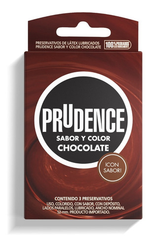 Preservativo Prudence Chocolate, 1 Caja, 3 Unidades