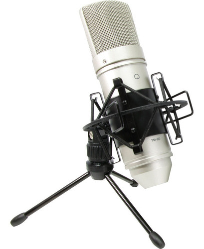 Micrófono Tascam TM-80 Condensador Cardioide color plateado