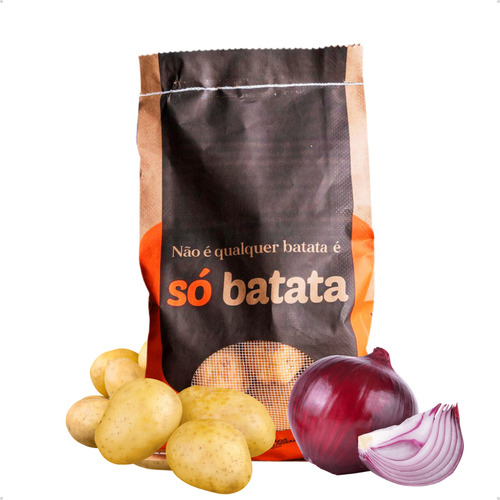 Kit Cebola Roxa 3kg Saco E Batata Branca Inglesa 3kg