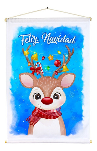 Decoracion En Tela Para Navidad Banderines 3pz 50x30cm