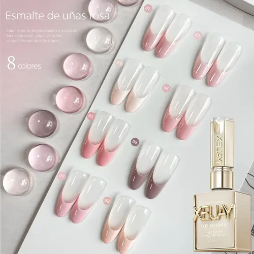 v^ Esmalte Em Gel Rosa Nude Xeijayi Kit 8 Cores Ok | Parcelamento